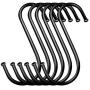 DINGEE Extra Large 5inch S Hooks Hanging Heavy Duty 6pack Black S Shaped Hanger Hooks for Closet，Jeans Plants Jewelry Kitchen Pot Pan Cups Towels Hats