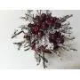 Party ball/One of a kind hanging decorative ball / 5 inches in diameter/Synthetic purple berries with clear shiny silver ice spikes/Unique Valentines decoration/Hanger/Handmade party decor