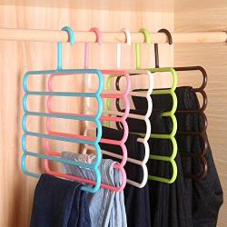 LFSHYP Clothes Hangers Pants Clothes Hangers Holders Multifunction Trousers Hanger Storage Rack Clothes Hanger Tie Scarves Belt Towel Non-Slip Magic Hanger 1pc A3