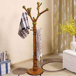 HL-TD Solid Wood Coat Rack Free Standing Tree Hanger Vertical Bedroom Clothes Rack for Livingroom Simple