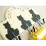 Christmas Gift 2 Pcs Set Kitty Cat Vintage Hand Made Painted Poly Resin Clutch and Perfume Home Door Wall Mount Hooks Home Towel Clothes Hat Coat Key Hanger (Cat)