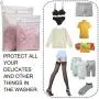 TENRAI Delicates Laundry Bags, 3-Wire Process 3 Times Stronger, Bra Fine Mesh Wash Bag for Underwear, Lingerie, Pantyhose, Socks, Use YKK Zipper, Have Hanger Loops (0 Fluorescent Cloth, 1L & 1M, QS