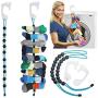 EDS 3PCs Adjustable Socks Storage Organizer Non-Slip Hanging Rope Hook Clips Sock Cleaning Aid Tool Socks Drying Hanger Clothesline Random Color Sent
