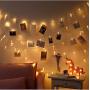 Vennke 40 LED Photo Clips String Lights/Holder, Battery & USB Powered Design with Free Cable, Fairy Twinkle Wedding Party Christmas Home Decor Lights for Hanging Photos Pictures Cards Artwork(20 Ft)