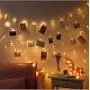 Vennke 40 LED Photo Clips String Lights/Holder, Battery & USB Powered Design with Free Cable, Fairy Twinkle Wedding Party Christmas Home Decor Lights for Hanging Photos Pictures Cards Artwork(20 Ft)