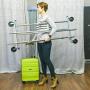 Tatkraft Drogo Heavy Duty Clothes Rack on Wheels, 220lb Load, Adjustable Garment Rack Length 4-6ft, Height 4,7-5,5ft, Easy to Assemble, Chromed Steel
