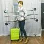 Tatkraft Drogo Heavy Duty Clothes Rack on Wheels, 220lb Load, Adjustable Garment Rack Length 4-6ft, Height 4,7-5,5ft, Easy to Assemble, Chromed Steel