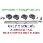 Not Yet Another Mop Broom Holder, Clips Hold Everything Better Than Rollers, 4 Sliding Grippers and 4 Hooks, Wall Mount on Aluminum Rack by 2 Screws Only, Tools Organizer for Garden, Garage or Closet