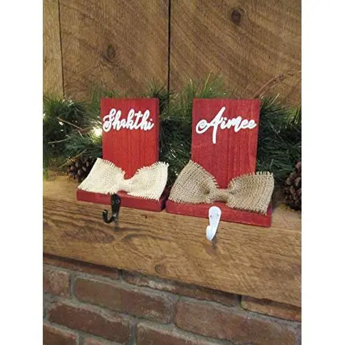 Christmas home decor - personalized stocking hanger - CUSTOMIZED COLORS! - custom holiday decor - mantel stocking labels - stocking holders