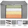 Clothes Storage Bag Organizers 4 Pack Large Capacity Clothing Containers Foldable Closet Organizers with Clear Window and Reinforced Carry Handles, Sturdy Zipper for Comforter Towels Blankets Bedding