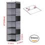 Onlyeasy 6-Shelf Hanging Closet Organizer - Fabric Collapsible Wardrobe Closet Hanging Shelves for Clothes Accessory Shoes with 6 Side Pockets, Breathable, Heavy Duty Black, 7MXAX6CP