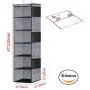 Onlyeasy 6-Shelf Hanging Closet Organizer - Fabric Collapsible Wardrobe Closet Hanging Shelves for Clothes Accessory Shoes with 6 Side Pockets, Breathable, Heavy Duty Black, 7MXAX6CP