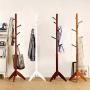 NYDZDM 175CM Coat Rack Stand 8 Hooks Clothes Stand Tree Stylish Wooden Hat Coat Rail Stand Rack Clothes Jacket Storage Hanger Organiser (Color : A)