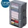 3PCS Storage Bag Organizers, Large Capacity Clothes Storage Bag for Closet Comforter, Bedding, Clothes, Blanket with Reinforced Handle Foldable for Closet and Underbed Storage (Grey)