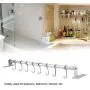 Wall Storage Rack, Stainless Steel Metal S Hooks Kitchen Utensil Hanger Cloths Hanging Rail Storage Rack Hanging Hook Organizer for Bathroom Kitchen (8 Hooks) Wall Storage Rack, Stainless Steel Metal S Hooks Kitchen Utensil Hanger Cloths Hanging Rail Storage Rack Hanging Hook Organizer for Bathroom Kitchen (8 Hooks)