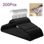 Topclouds 200 Pack Plastic Hangers, Durable Clothes Hangers Locked Non-Slip Surface, Space Saving Easy Slide Organizer for Bedroom Closet Wardrobe, Great for Shirts, Pants, Scarves