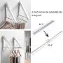 Yillsen Folding Wall Mounted Retractable Clothes Hanger, Aluminum Silver Folding Drying Coat Racks Home Storage Organiser Space Saver for Laundry Room - 2 Packs