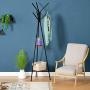 Homfa Coat Rack Stand 71 inch with 9 Hooks and 2-Tier Storage Shelves, Free Standing Industrial Hall Tree Clothes Hanger for Hat, Bag, Accent Metal Frame Vintage