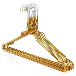 HANGERWORLD 20 Gold Coating 16inch Metal Wire 13 Gauge Pants Bar Coat Clothes Garment Hangers