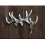 Comfify Vintage Cast Iron Deer Antlers Wall Hooks Antique Finish Metal Clothes Hanger Rack w/Hooks | Includes Screws and Anchors | in Antique White| (Antlers Hook CA-1507-25)