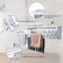 Tangkula Wall Mount Drying Rack Bathroom Home Expandable Towel Rack Drying Laudry Hanger Clothes Rack (Wood)