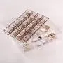 Mymazn Plastic Clear Jewelry Organizer Boxes for Women, Girls | Small Jewelry Case Storage Bracelets, Rings, Earrings Holder Tray (2 Layer, Brown)