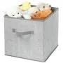 mDesign Soft Fabric Closet Storage Organizer Bin Boxes - Front Handle, for Cube Furniture Shelving Units Bedroom, Nursery, Toy Room - Textured Print - Large, 8 Pack - Gray