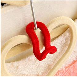 20pcs Cloth Hanger Hook Mini Flocking Clothes Hanger Easy Hook Closet Organizer Holder Random Color