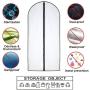 Moth Proof Garment Bags 24 x 40 ( Pack of 6 ) Black Side Breathable Clear Full Zipper Bags for Clothes Storage