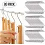 80 Pack Heavy Duty S Hooks Stainless Steel S Shaped Hooks S Shaped Hangers for Kitchen Bathroom Office Hanging Kitchenware Pot Pan Clothes Utensils