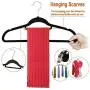 Richman789 100 Pcs Hangers Clothes Coat Hanger Pants Tie Belt Scarf Pack Non Slip Velvet Flocked 360° Rotatable