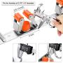 Tsmine Broom Mop Holder Wall Mounted Heavy Duty Tool Hanger Stainless Steel Organizer for Kitchen Bathroom Closet Garage Office Garden (3 Racks 4 Hooks)
