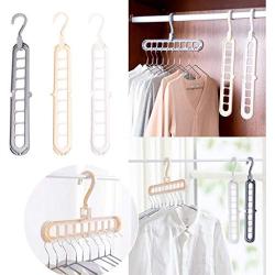 MEIYIN 3D Space Saving Magic Clothes Hanger with Hook Cabinet Organizer 360 Rotation