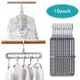 Makife Space Saving Hangers 10 Pack Multi-Purpose Plastic Magic Hangers Closet Clothes Organizer Wardrobe Gray