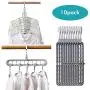 Makife Space Saving Hangers 10 Pack Multi-Purpose Plastic Magic Hangers Closet Clothes Organizer Wardrobe Gray