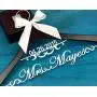 Bridal hangers for wedding dress, Hangers personalized for bride, Mrs hangers for wedding dress EL002