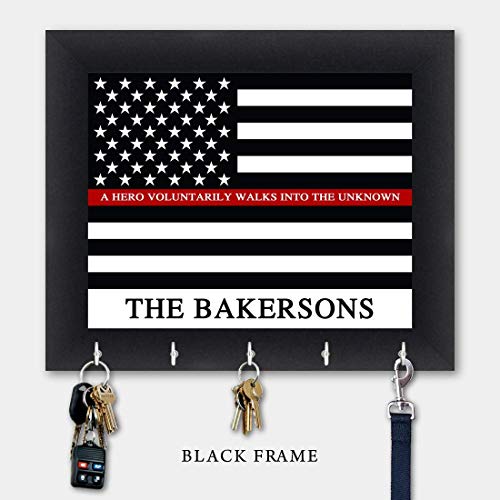 Personalized Key Holder, Firefighter Gift, Key Hanger, Wall Key Rack, Wall Key Holder, Key Holders, Rustic Wood Key Holder 10" x 12"