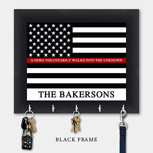 Personalized Key Holder, Firefighter Gift, Key Hanger, Wall Key Rack, Wall Key Holder, Key Holders, Rustic Wood Key Holder 10" x 12"