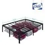 Olee Sleep 18 Inch Tall Heavy Duty Steel Slat/ Anti-slip Support/ Easy Assembly/ Mattress Foundation/ Maximum Storage/ Noise Free/ No Boxes Spring Needed, Black