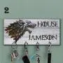 Personalized gray Key Hanger for wall Game of thrones key holder Custom key rack Wolf stark key holder Key organizer Anniversary Gift Fan the game of thrones Wedding surprise House stark key holder