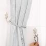 uxcell Curtain Tieback Hook Zinc Alloy Tassel Curtains Holder Window Holdbacks Wall Hooks Clothes Hanger, Set of 2, SilverTone