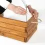 Fold able Organization Rustic Display Storage Wood Box, Mahogany Color (14&quotX45&quotX8”)
