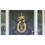 Gold Pineapple Monogram Fall Door Hanger Summer Wreaths Double Door Monogram Pineapple Black Gold Welcome Decor Black Gold Home Decor