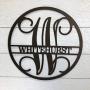 Wedding Photo Frame - Personalized Circle Vine Family Name & Initial Metal Sign - Metal Monogram Sign - Housewarming Gift - Wedding Gift - Door Hanger