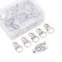 Rustark 110Pcs Silver Metal D Ring Picture Hangers Frame Hanging Hangers Single Hole with Screws for Picture Painting Frame Cross-stitch