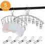 Clothes Drying Rack Stainless Steel Laundry Drying Rack Clothes Hanger with 8 Clips Metal Clothespins for Drying Socks, Towels, Diapers, Bras, Baby Clothes,Underwear, Gloves (5 Pack) Clothes Drying Rack Stainless Steel Laundry Drying Rack Clothes Hanger with 8 Clips Metal Clothespins for Drying Socks, Towels, Diapers, Bras, Baby Clothes,Underwear, Gloves (5 Pack)
