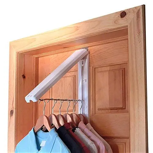 InstaHanger Closet Organizer, The Original Folding Drying Rack, Wall Mount, Includes &quotOver Door Bracket" For 1 3/8" Thick Doors Only