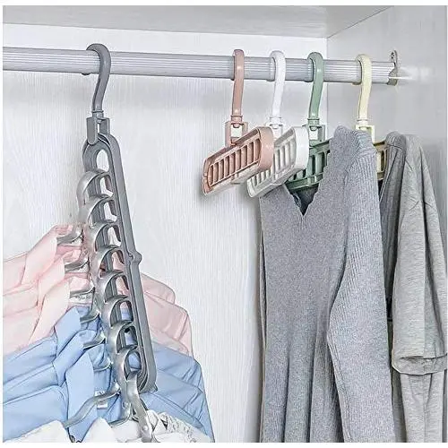 10pcs Random Color 3D Space Saving Hanger Magic Clothes Hanger 9Hole Towel Hook Closet Organizer Storage Rack 10pcs Random Color 3D Space Saving Hanger Magic Clothes Hanger 9Hole Towel Hook Closet Organizer Storage Rack