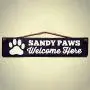 Sandy Paws Welcome Here Wood Sign - Rustic Wall Decor With Rope Hanger - Dog Decor for Home Sandy Paws Welcome Here Wood Sign - Rustic Wall Decor With Rope Hanger - Dog Decor for Home