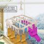 Nannday Drying Rack, 32 Clips Folding Clothes Hanger Windproof Socks Underwear Hook Anti-Slip(Beige)